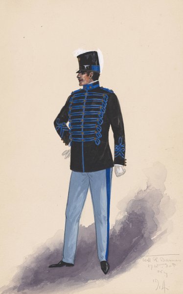 Officer costume 6  by Will R. Barnes - Hand-Painted Oil Painting Reproduction