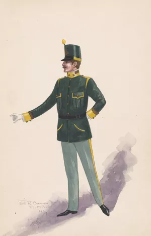 Officer costume Oil painting by Will R. Barnes