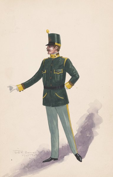 Officer costume  by Will R. Barnes - Hand-Painted Oil Painting Reproduction