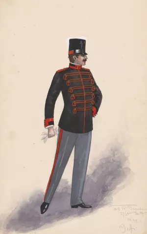 Officer costume Oil painting by Will R. Barnes