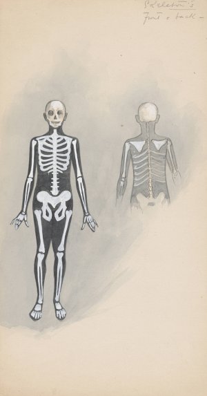 Skeletons - front and back by Will R. Barnes Oil Painting