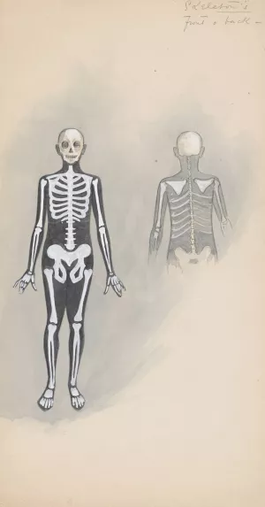 Skeletons - front and back by Will R. Barnes Oil Painting