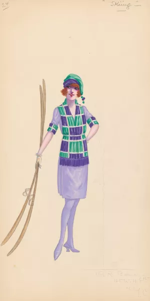 Skiing, 24 by Will R. Barnes Oil Painting