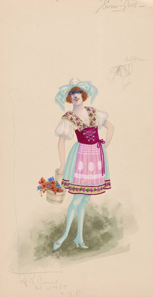 Swiss Girl  by Will R. Barnes - Hand-Painted Oil Painting Reproduction