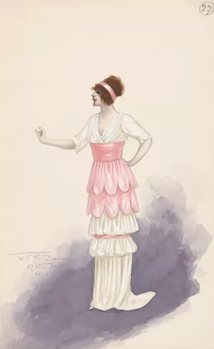 Tango Girl; Act II, 27 by Will R. Barnes Oil Painting