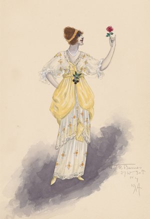 Tango Girl; Act II, 36 by Will R. Barnes Oil Painting