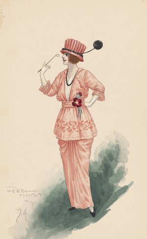 Tango; Morning gown by Will R. Barnes Oil Painting
