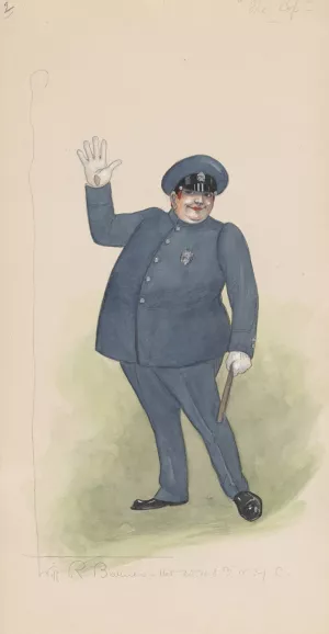 The Cop by Will R. Barnes Oil Painting