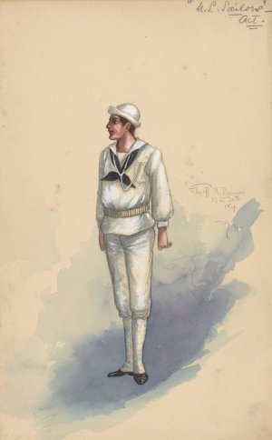 U.S. Sailors by Will R. Barnes Oil Painting