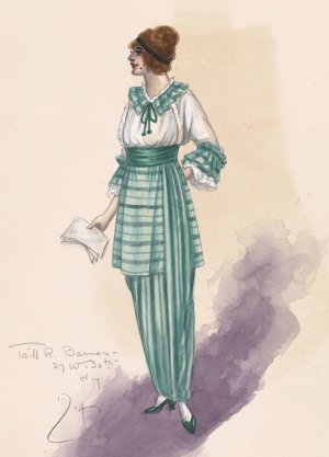 Woman's costume design by Will R. Barnes Oil Painting