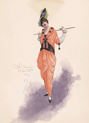Woman's costume by Will R. Barnes Oil Painting