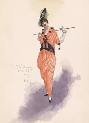 Woman's costume Oil painting by Will R. Barnes