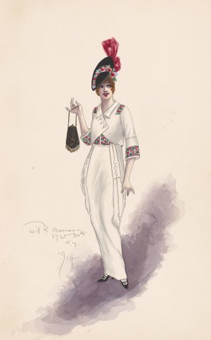 Woman's costume by Will R. Barnes Oil Painting