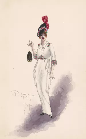 Woman's costume Oil painting by Will R. Barnes