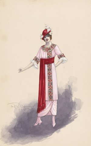Woman's costume by Will R. Barnes Oil Painting