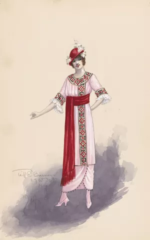 Woman's costume by Will R. Barnes Oil Painting