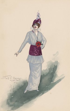Woman's costume by Will R. Barnes Oil Painting