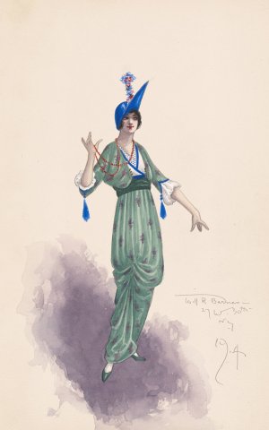 Woman's costume by Will R. Barnes Oil Painting