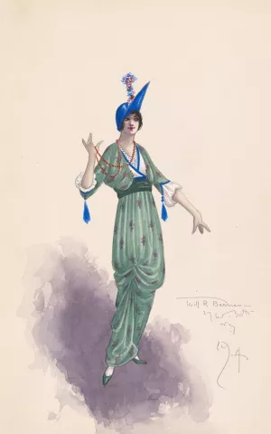 Woman's costume by Will R. Barnes Oil Painting
