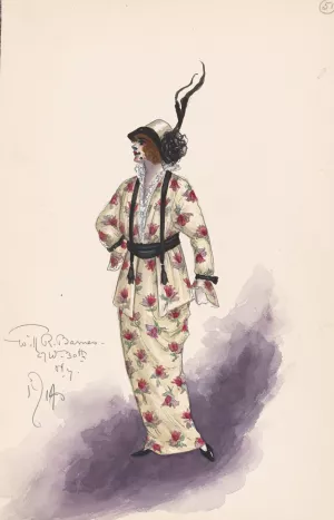 Woman's costume by Will R. Barnes Oil Painting