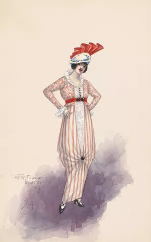 Woman's costume Oil painting by Will R. Barnes