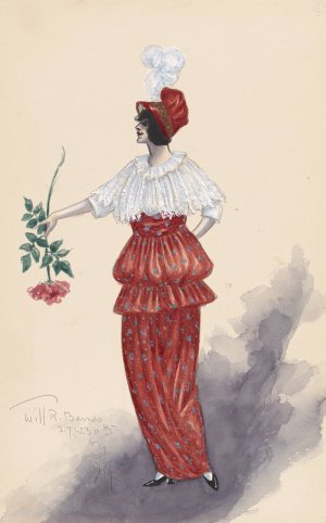 Woman's costume by Will R. Barnes Oil Painting