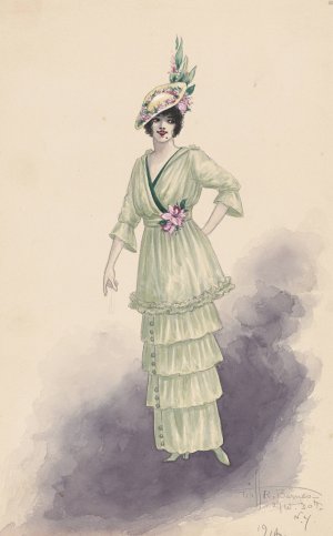 Woman's costume by Will R. Barnes Oil Painting
