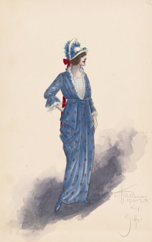 Woman's costume by Will R. Barnes Oil Painting