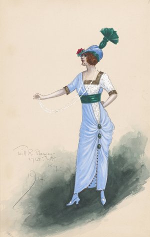 Woman's costume by Will R. Barnes Oil Painting
