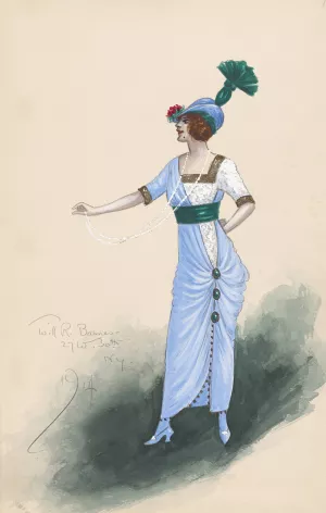 Woman's costume by Will R. Barnes Oil Painting