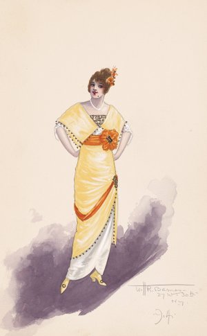 Woman's costume by Will R. Barnes Oil Painting