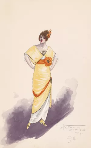 Woman's costume by Will R. Barnes Oil Painting