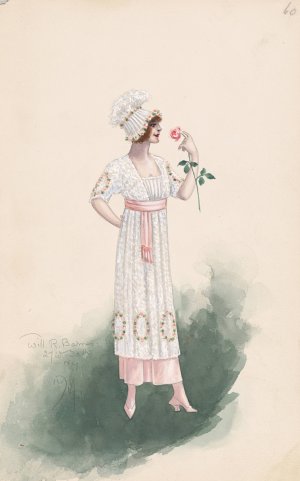 Woman's costume by Will R. Barnes Oil Painting