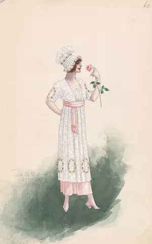 Woman's costume by Will R. Barnes Oil Painting