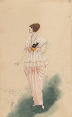 Woman's costume by Will R. Barnes Oil Painting