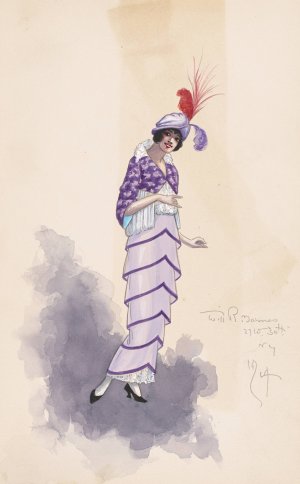 Woman's costume by Will R. Barnes Oil Painting