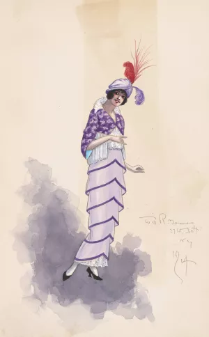 Woman's costume by Will R. Barnes Oil Painting
