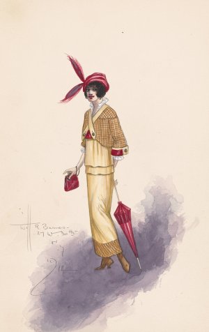 Woman's costume by Will R. Barnes Oil Painting