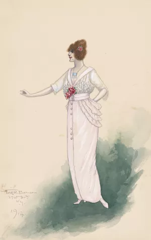 Woman's costume Oil painting by Will R. Barnes