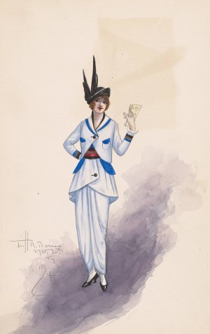 Woman's costume by Will R. Barnes Oil Painting