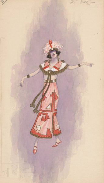 Woman's costume; Pink dress, 2  by Will R. Barnes - Hand-Painted Oil Painting Reproduction