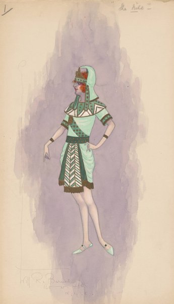 Woman's costume; Short green skirt, 1  by Will R. Barnes - Hand-Painted Oil Painting Reproduction