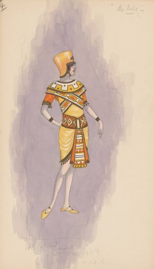 Woman's costume; Short yellow dress, 4 by Will R. Barnes Oil Painting