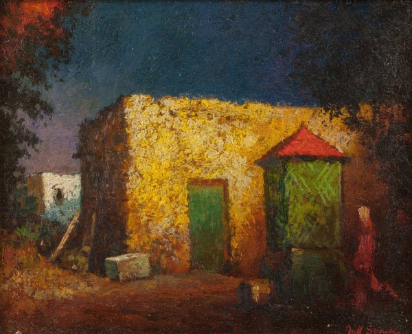 Courtyard Well, New Mexico  by Will Sparks - Hand-Painted Oil Painting Reproduction