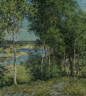 A Family of Birches by Willard Leroy Metcalf Oil Painting