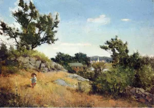 A View of the Village painting by Willard Leroy Metcalf