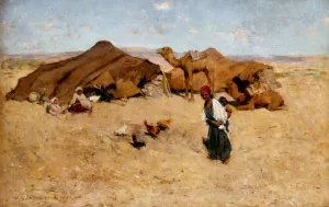 Arab Encampment, Biskra by Willard Leroy Metcalf Oil Painting