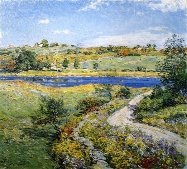 Main Product Photo of Autumn Roadside Painting by Willard Leroy Metcalf