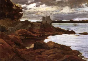 Close of Day on the Maine Shore painting by Willard Leroy Metcalf