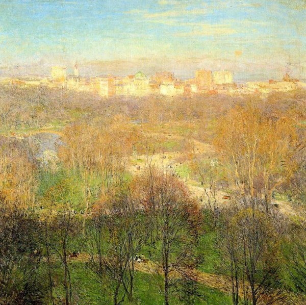 Main Product Photo of Early Spring Afternoon, Central Park Painting by Willard Leroy Metcalf